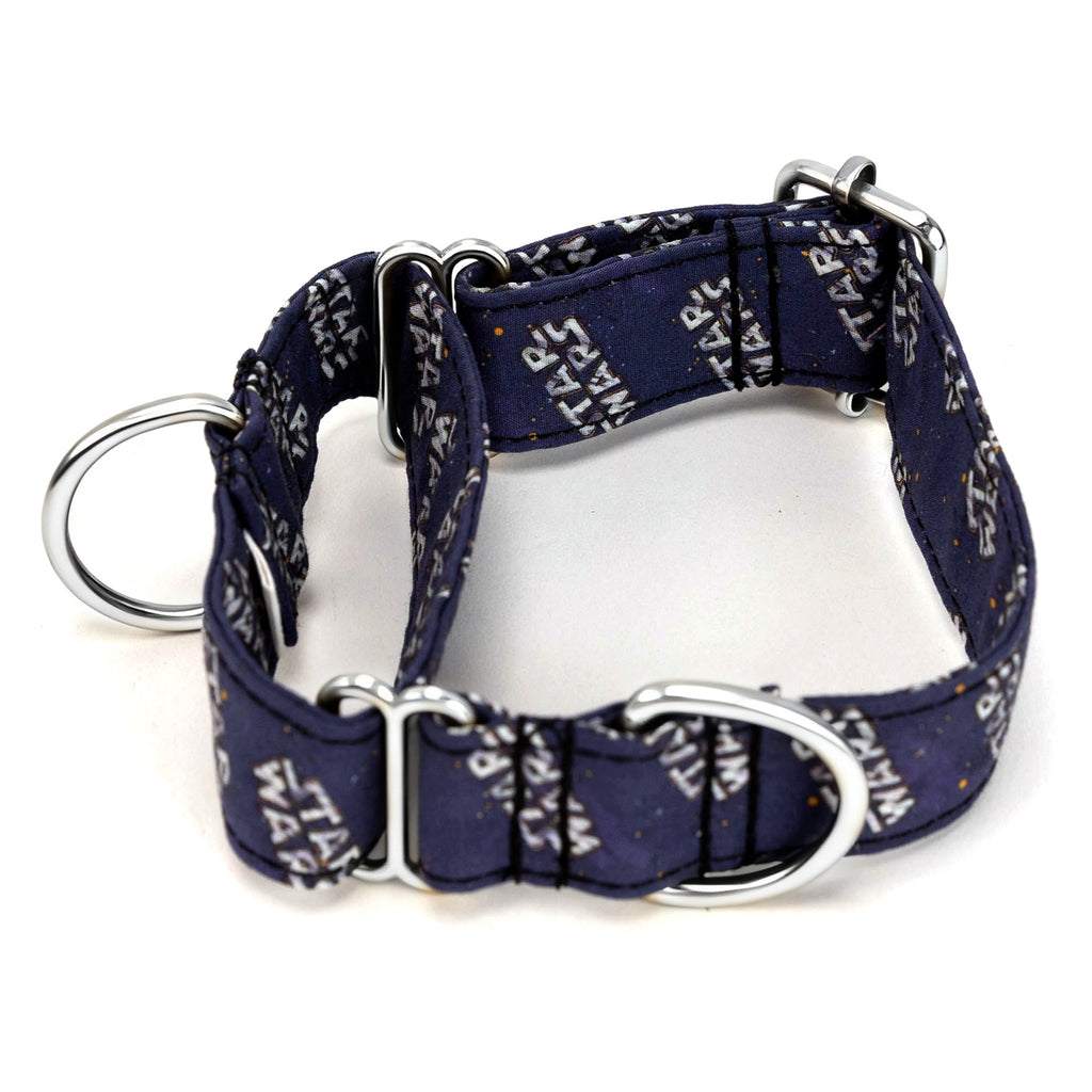 100% Cotton Martingale Dog Collar Silver Star Wars main