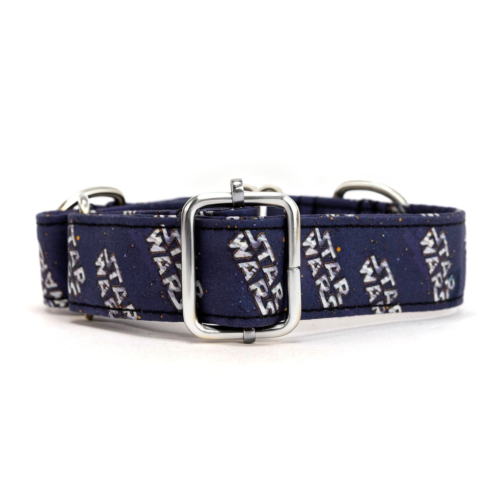 100% Cotton Martingale Dog Collar Silver Star Wars back