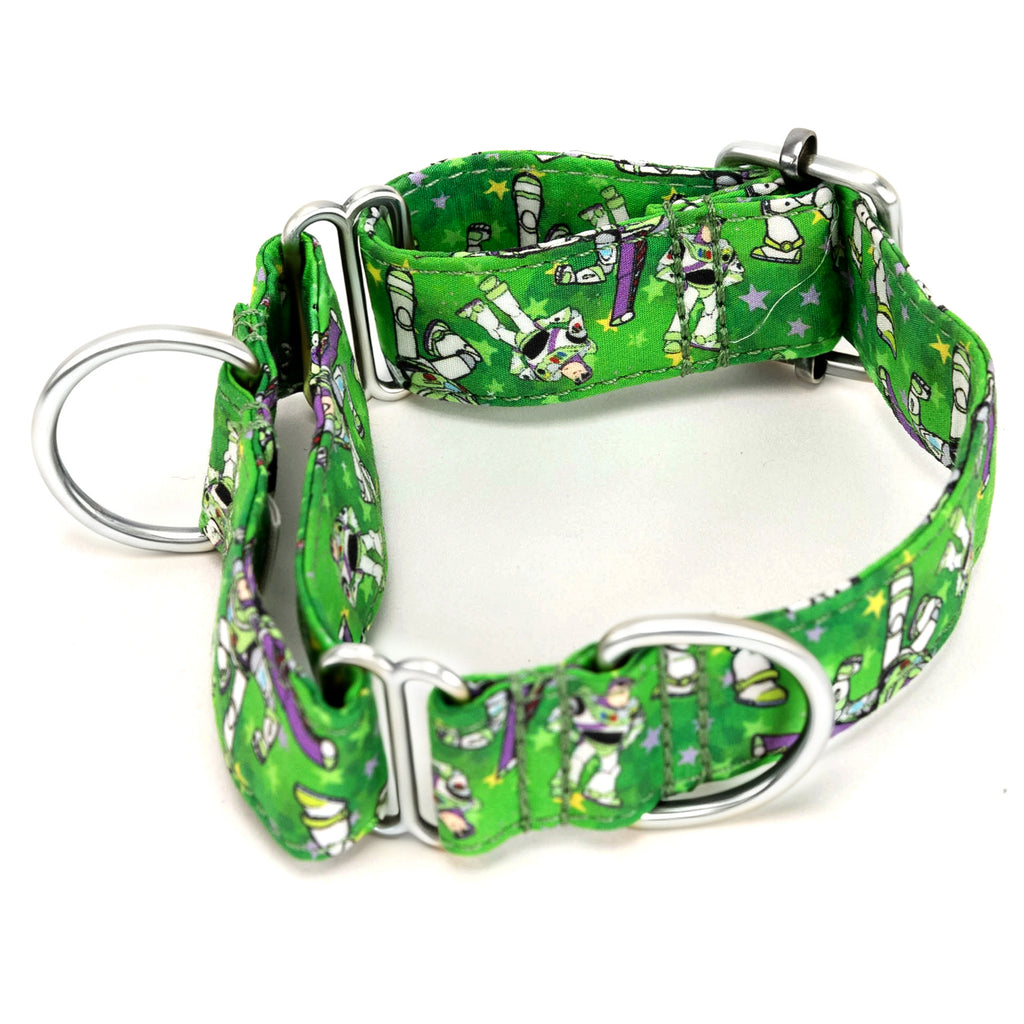 100% Cotton Martingale Dog Collar Silver Buzz Lightyear main