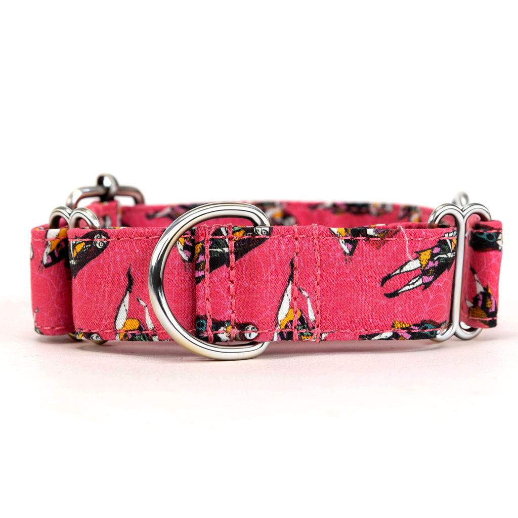 100% Cotton Martingale Dog Collar Silver Sally the nightmare before Christmas front