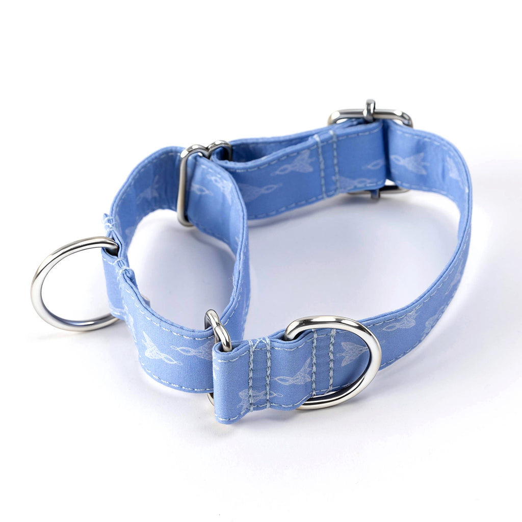 100% Cotton Martingale Dog Collar Silver Arwin Evenstar LOTR main