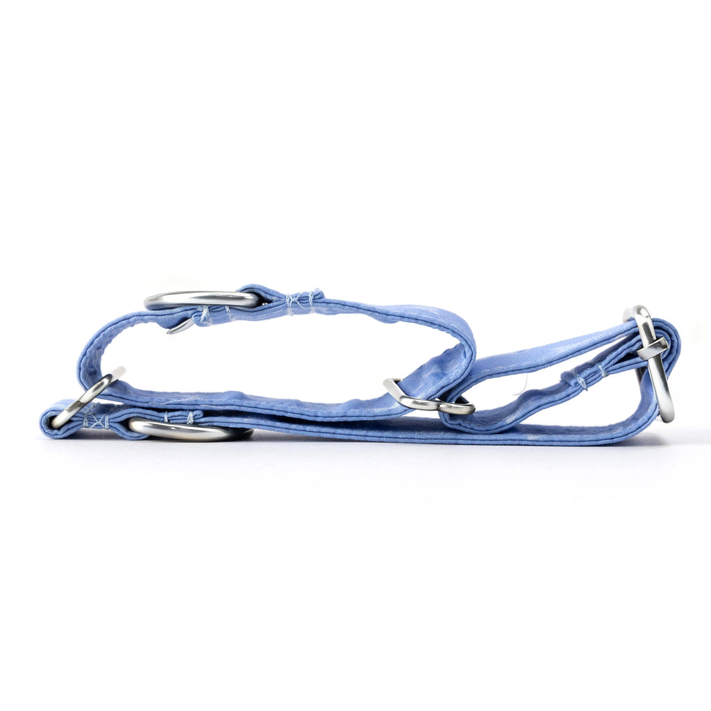 100% Cotton Martingale Dog Collar Silver Arwin Evenstar LOTR folded