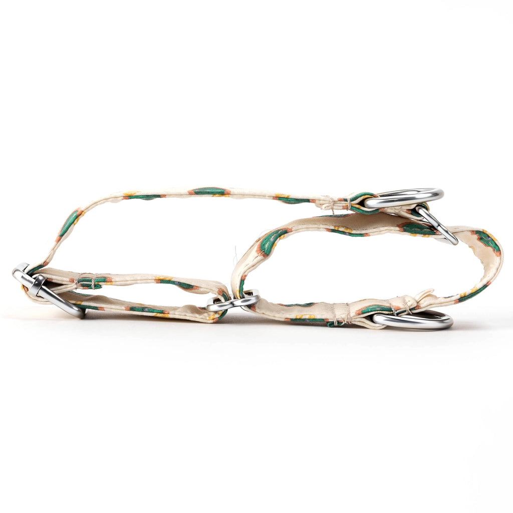 100% Cotton Martingale Dog Collar Silver The Hobbit LOTR folded