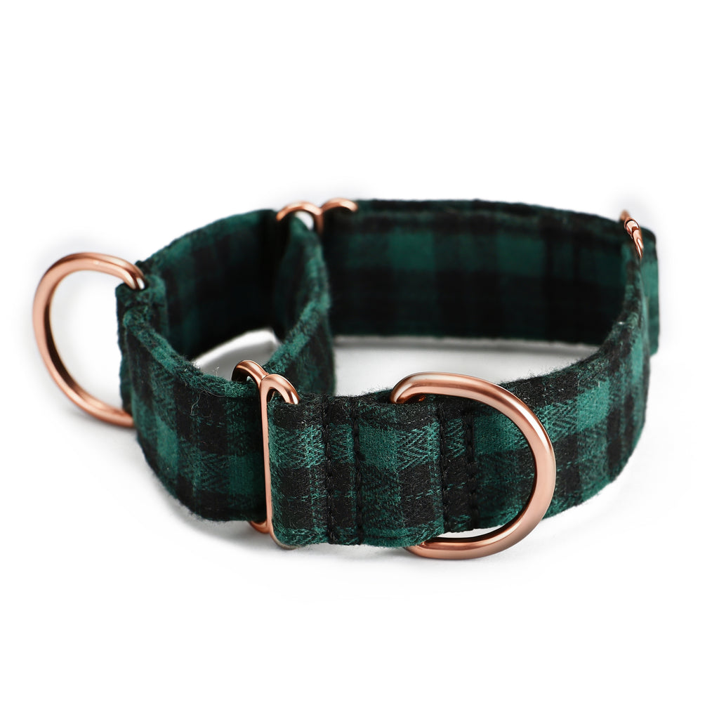 100% Cotton Martingale Dog Collar  Black Watch Army main