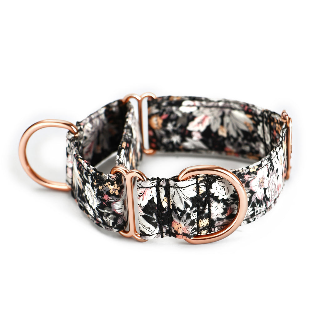 100% Cotton Martingale Dog Collar  Blossom Grey main