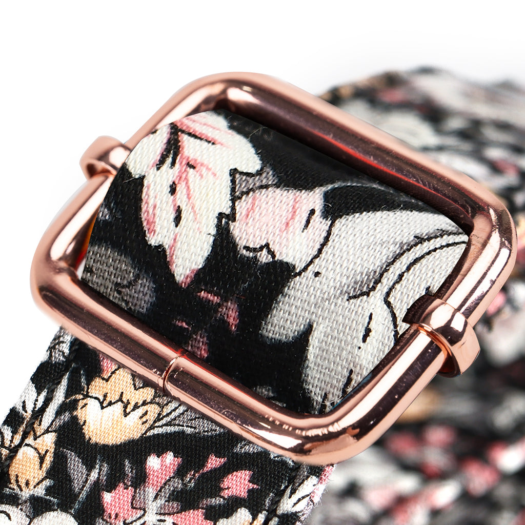 100% Cotton Martingale Dog Collar  Blossom Grey hardware