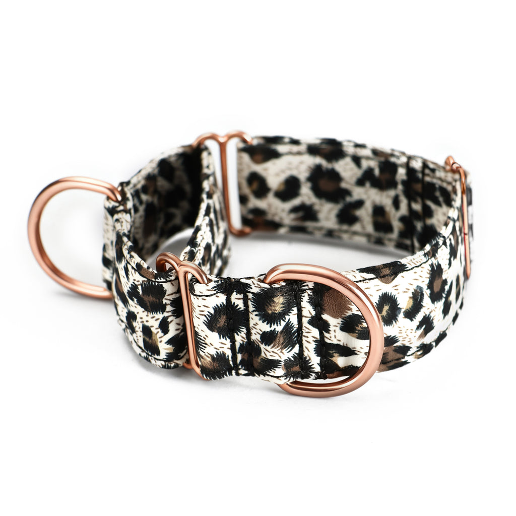 100% Cotton Martingale Dog Collar  Leopard Brown main