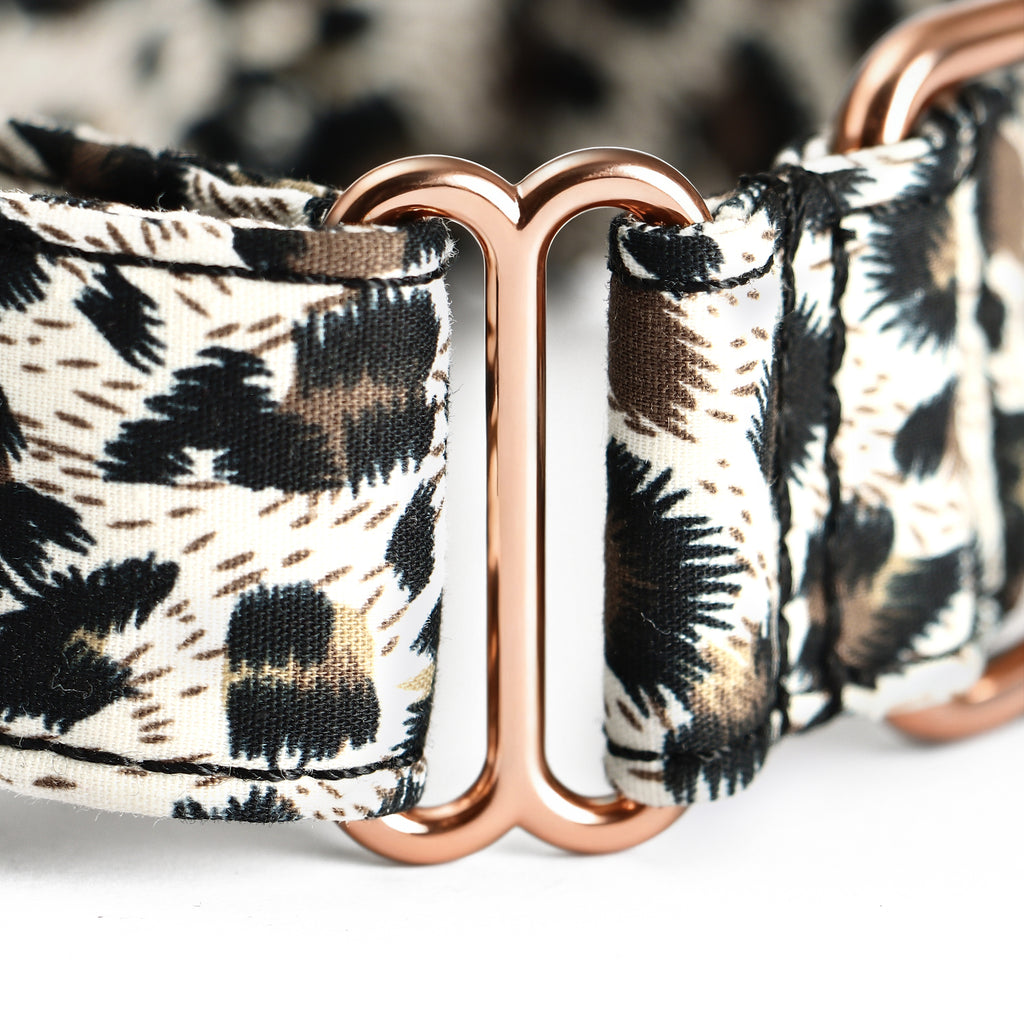 100% Cotton Martingale Dog Collar  Leopard Brown detail