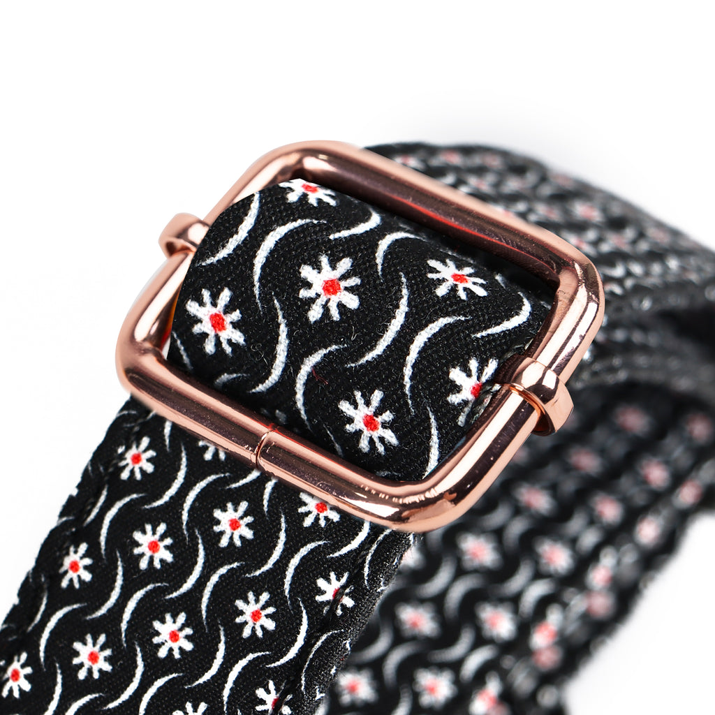 100% Cotton Martingale Dog Collar  Heritage Black hardware