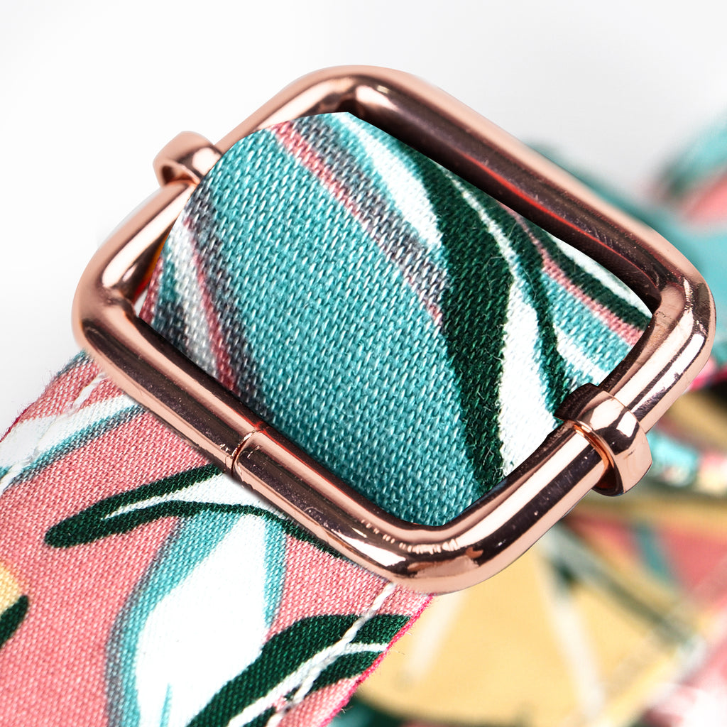 100% Cotton Martingale Dog Collar Romantic Rose hardware