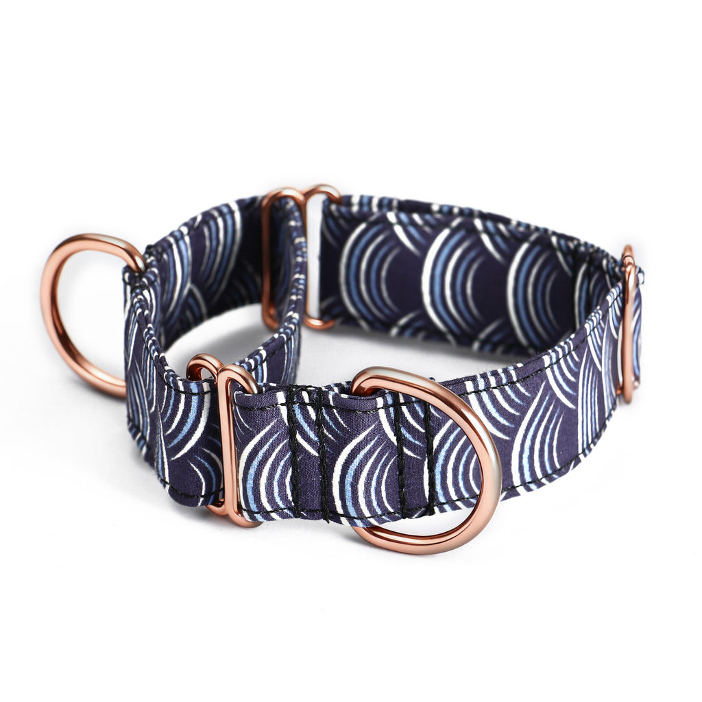 100% Cotton Martingale Dog Collar Moon Tide main