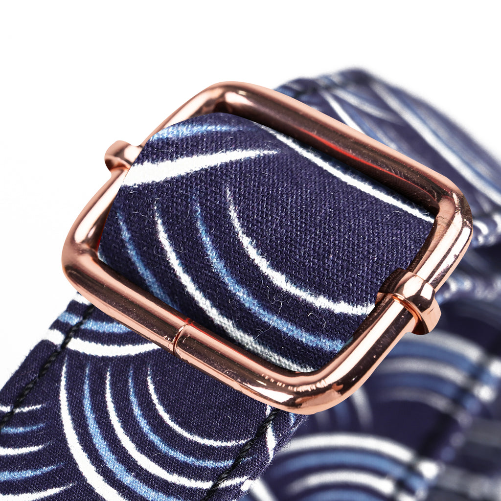 100% Cotton Martingale Dog Collar Moon Tide hardware