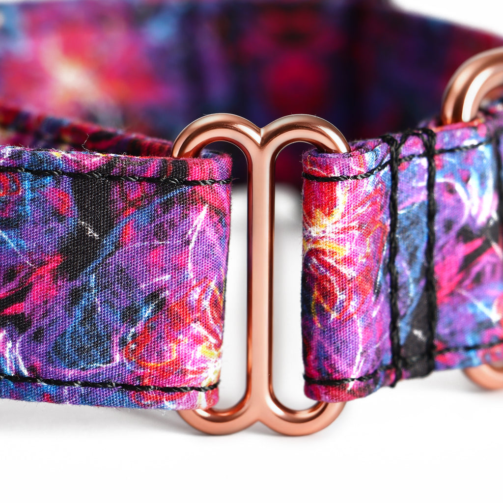 100% Cotton Martingale Dog Collar  Nebula detail