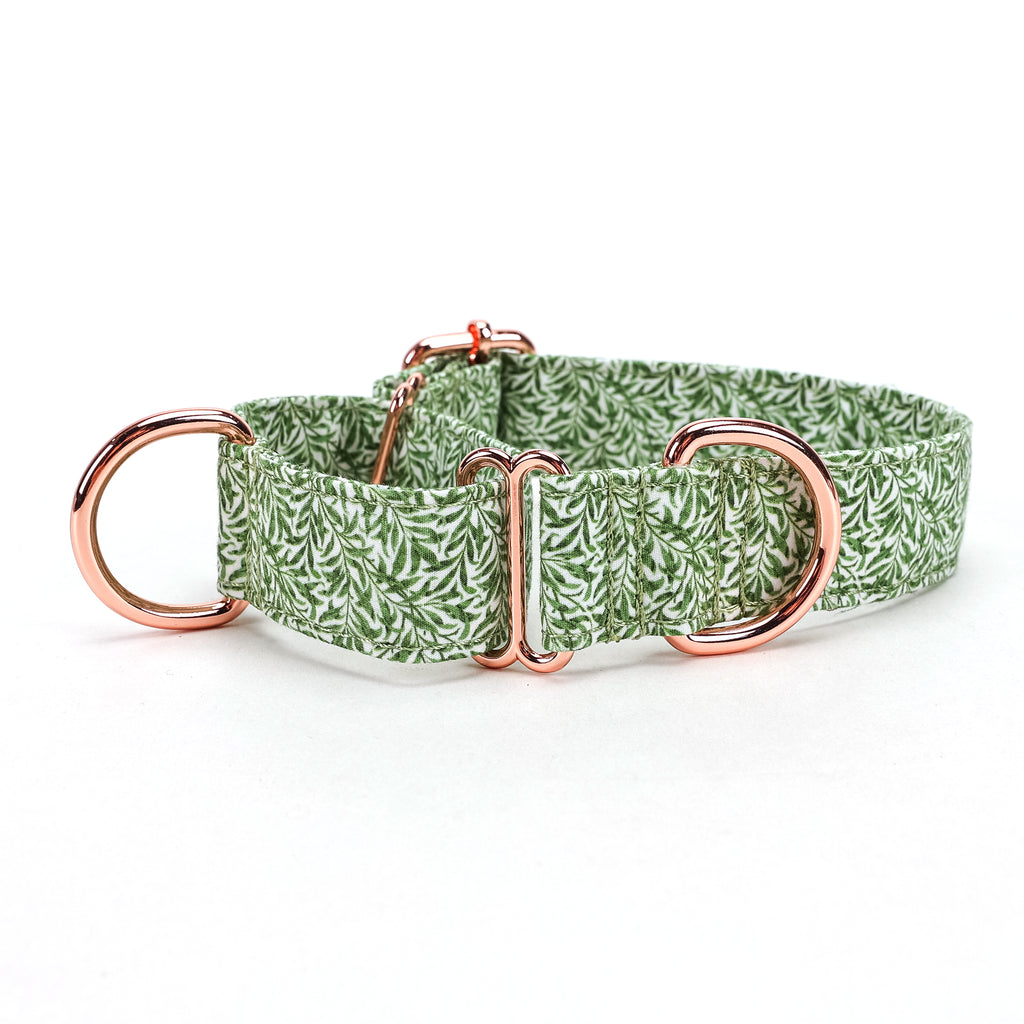 100% Cotton Martingale Dog Collar Willow Bough SIDE