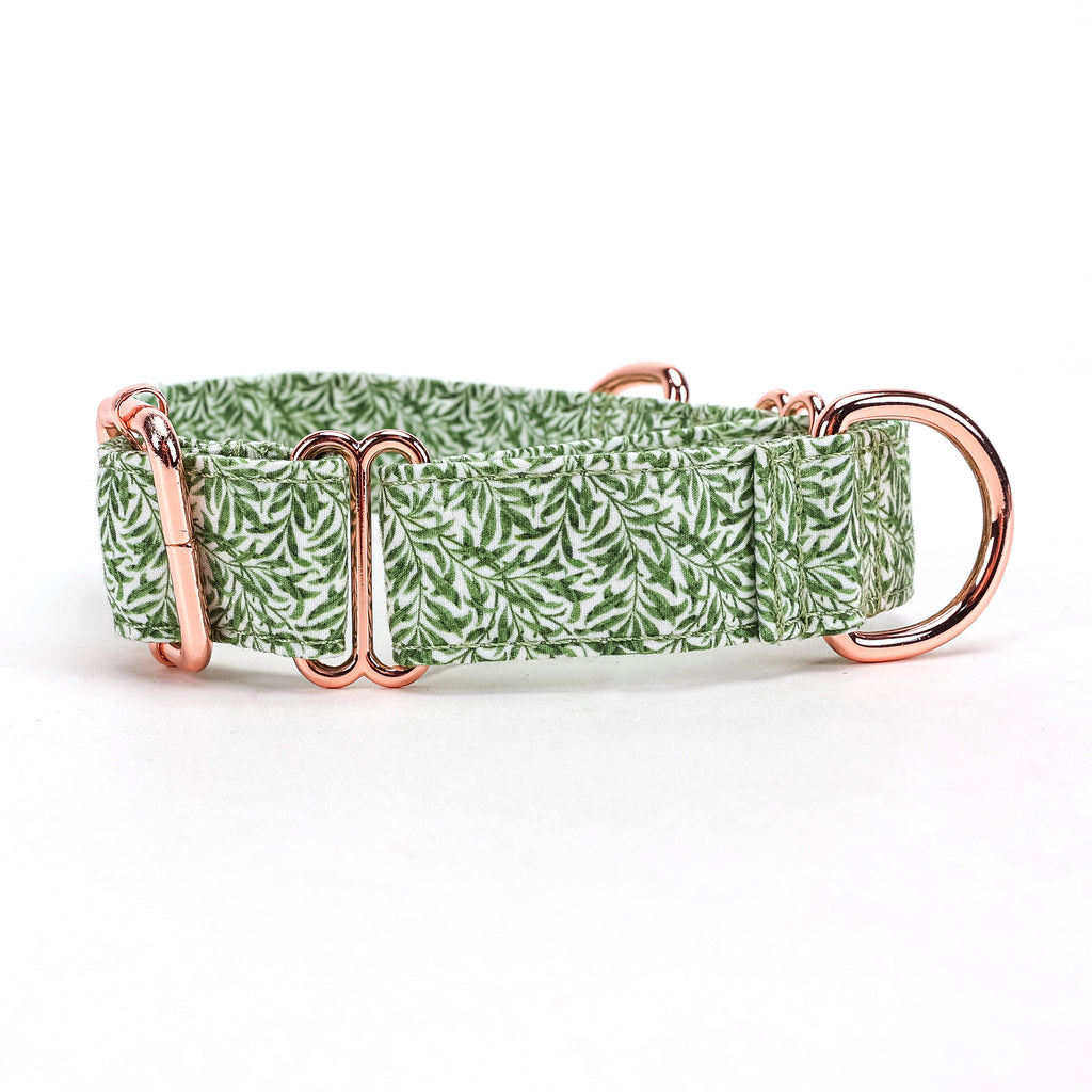 100% Cotton Martingale Dog Collar Willow Bough BACK