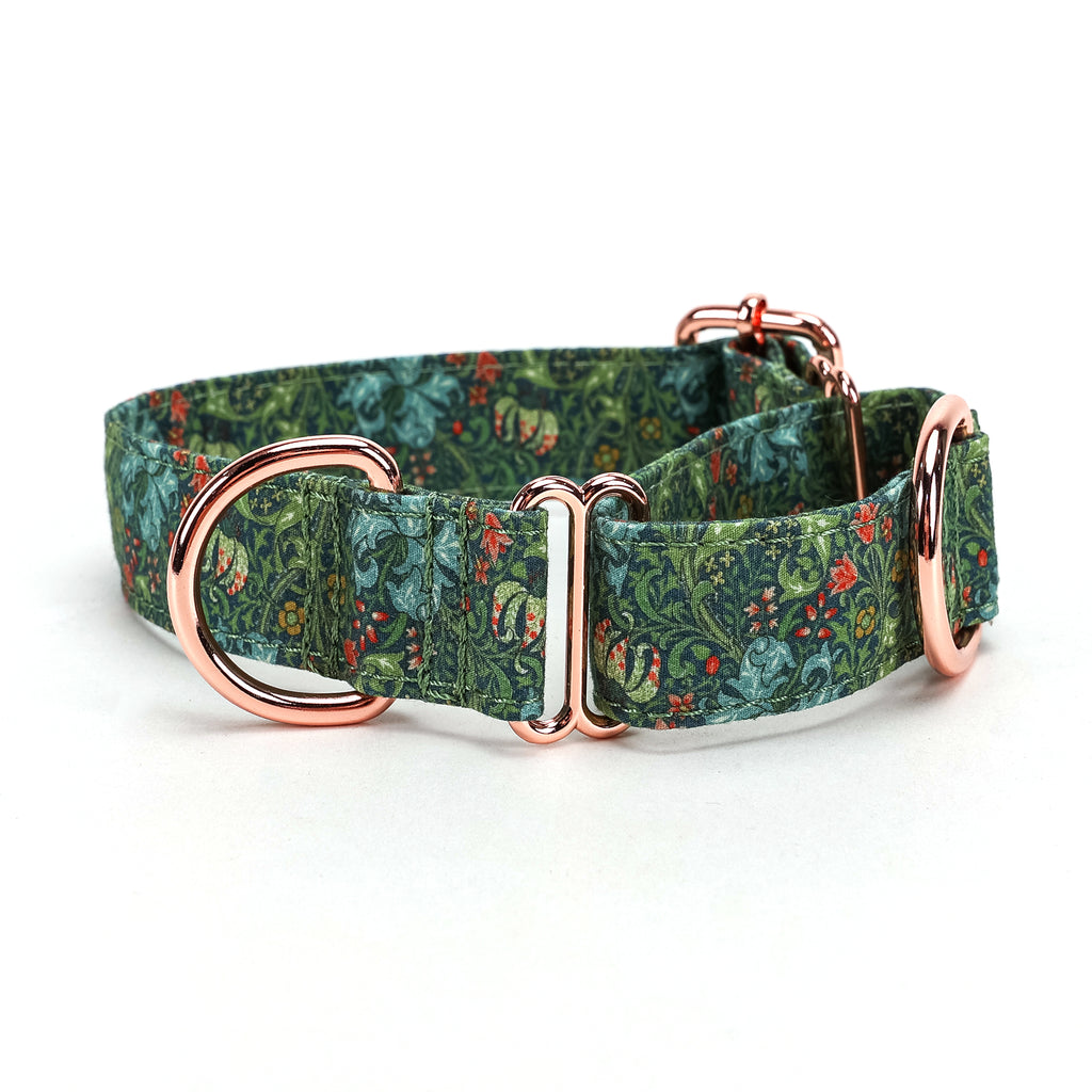 100% Cotton Martingale Dog Collar Golden Lily FRONT