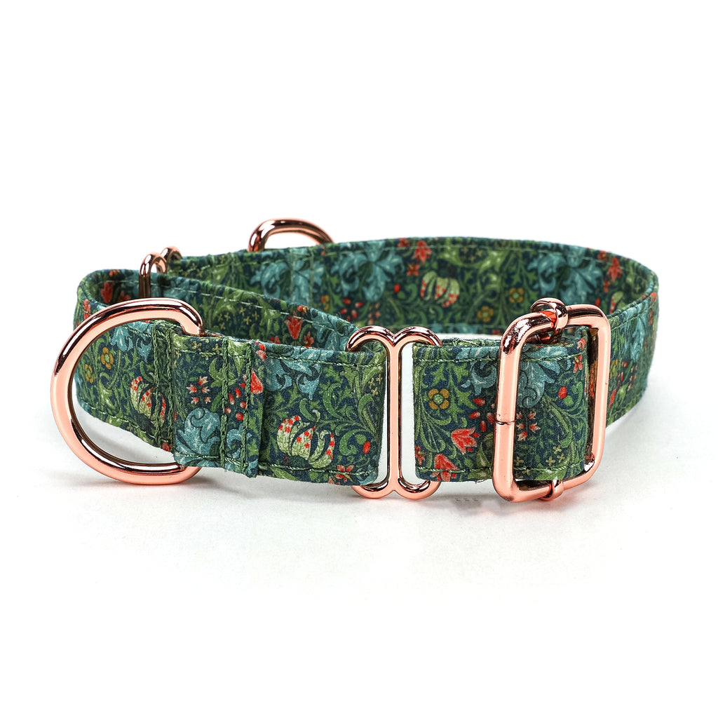 100% Cotton Martingale Dog Collar Golden Lily SIDE