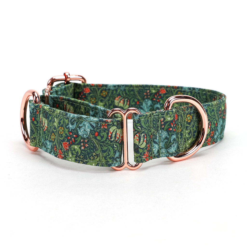 100% Cotton Martingale Dog Collar Golden Lily BACK