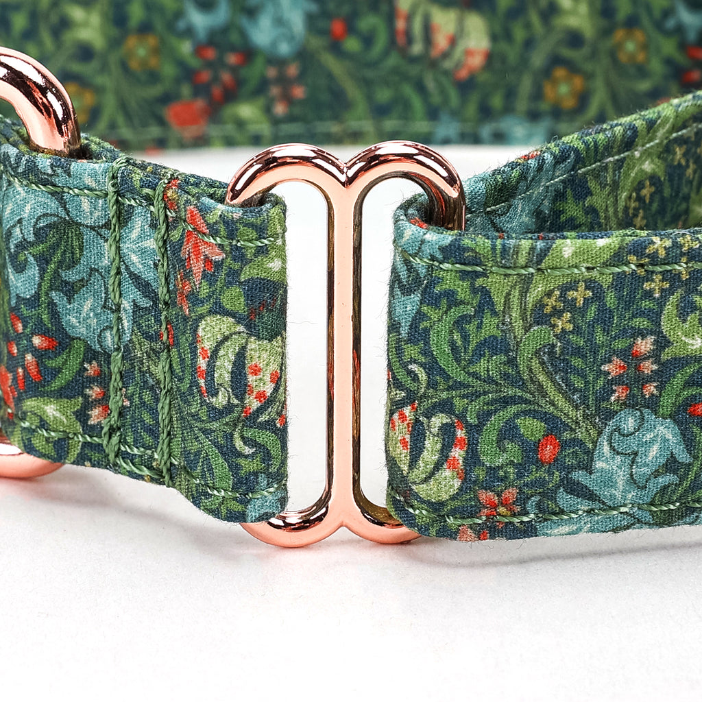 100% Cotton Martingale Dog Collar Golden Lily DETAIL