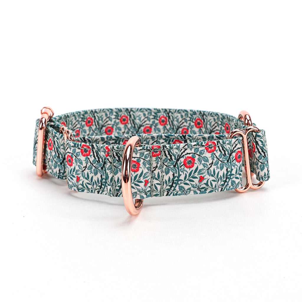 100% Cotton Martingale Dog Collar Sweet Briar FRONT