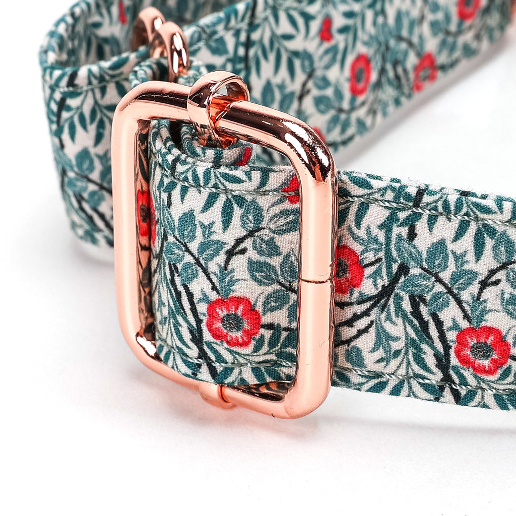 100% Cotton Martingale Dog Collar Sweet Briar HARDWARE