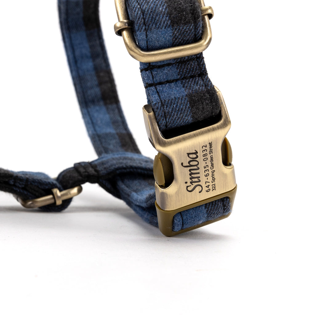 No Pull Dog Harness Plaid Blue