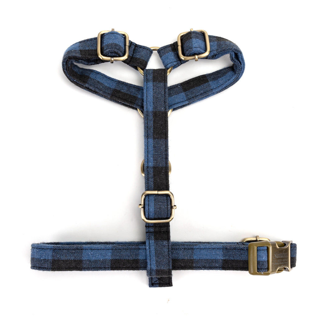 No Pull Dog Harness Plaid Blue