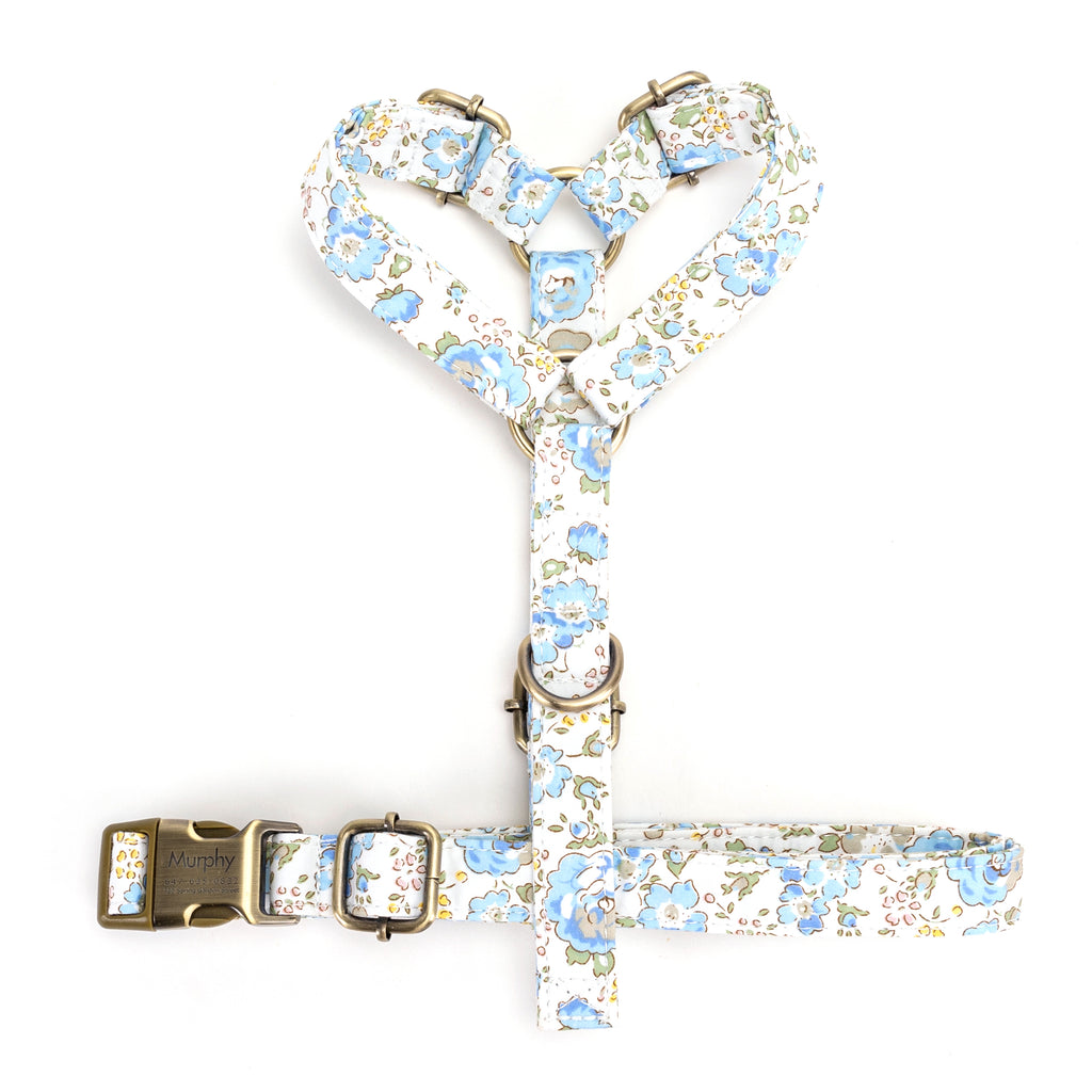 No Pull Dog Harness Vintage Rose Blue