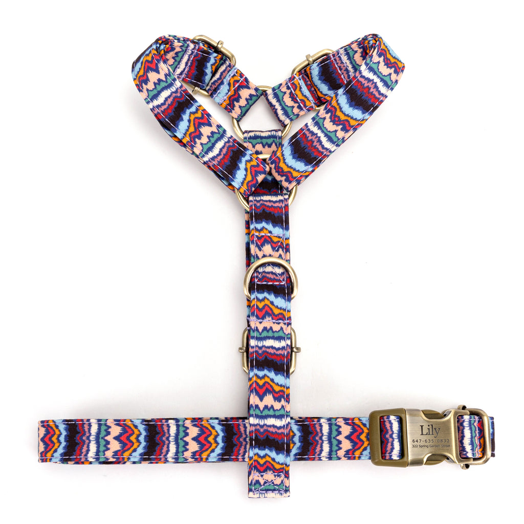 No Pull Dog Harness Stripes ethnic