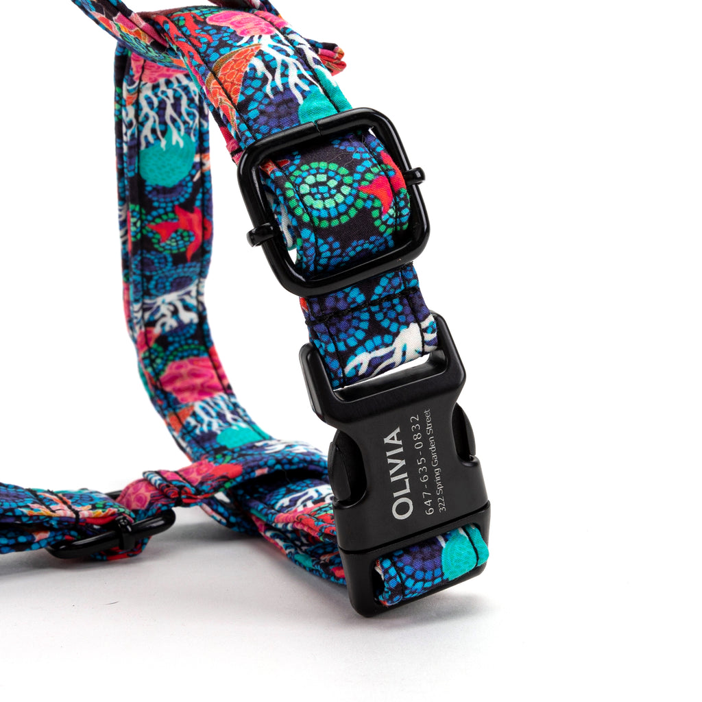 100% Cotton Adjustable No Pull Dog Harness Seaworld BUCKLE