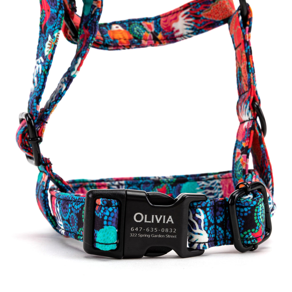 100% Cotton Adjustable No Pull Dog Harness Seaworld FRONT