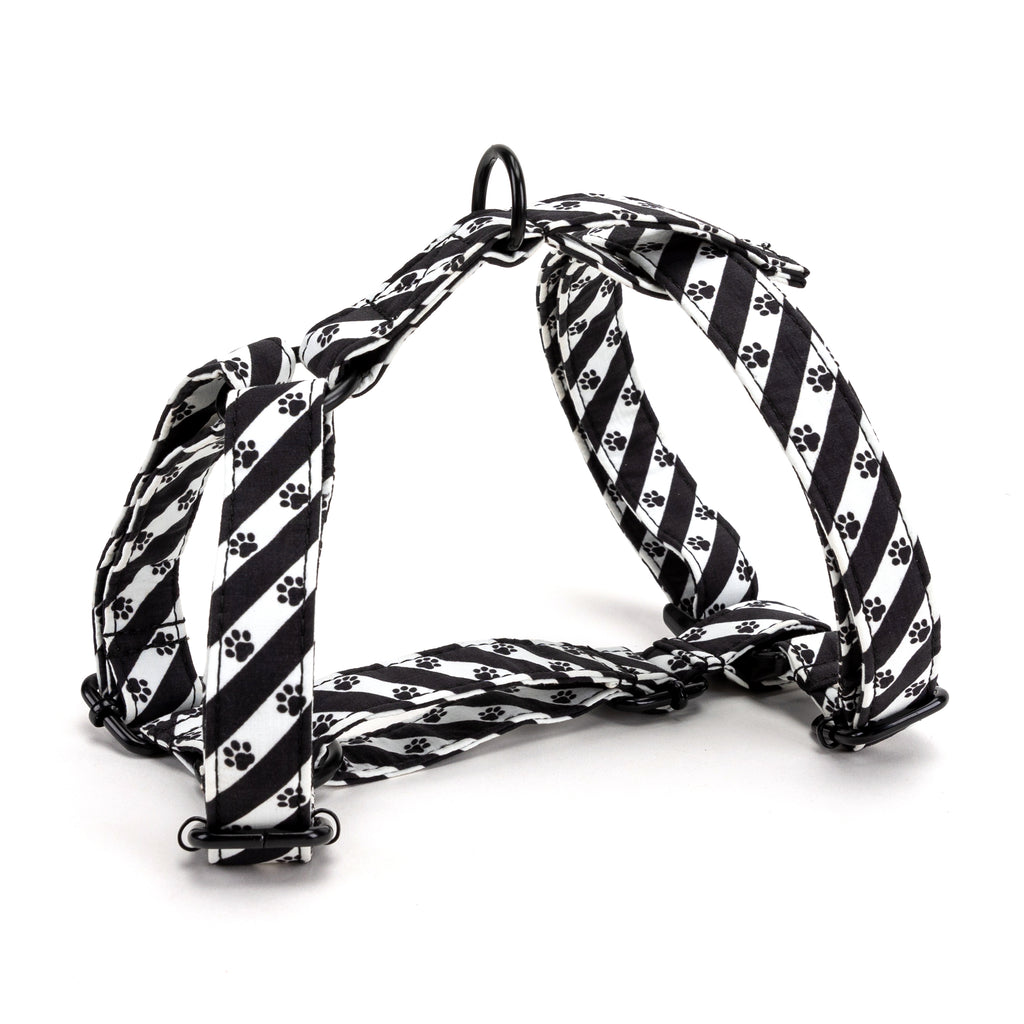 100% Cotton Adjustable No Pull Dog Harness Puppy Paws side