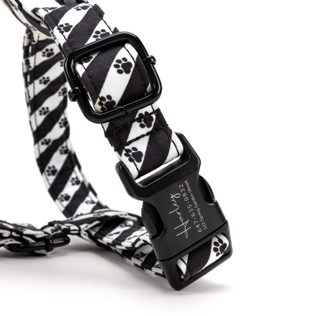 100% Cotton Adjustable No Pull Dog Harness Puppy Paws detail