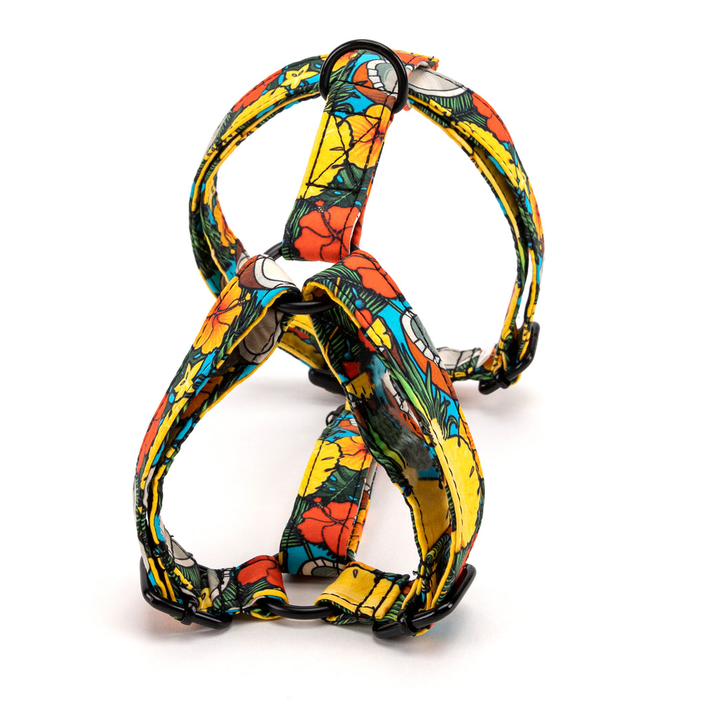 100% Cotton Adjustable No Pull Dog Harness Coconuts back
