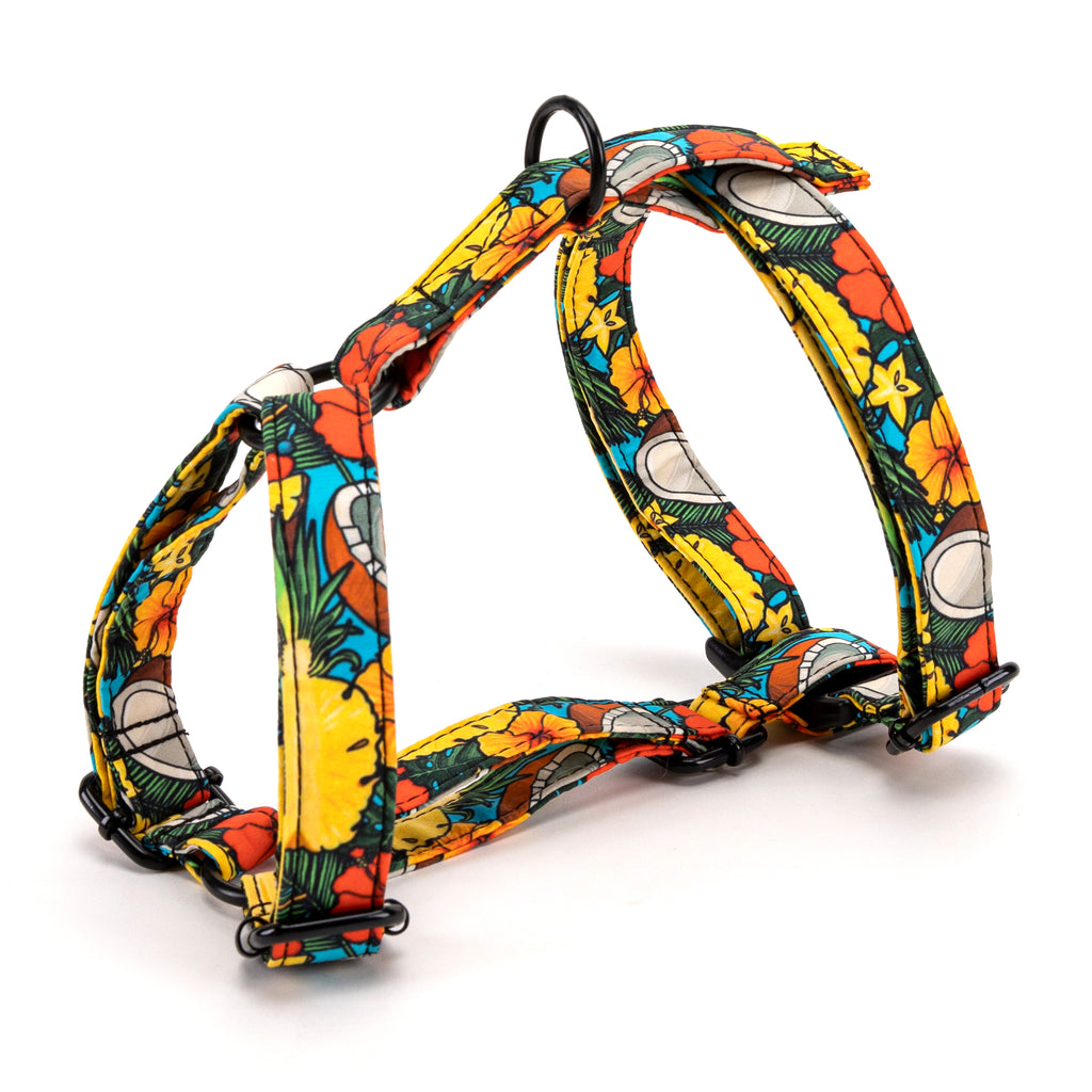 100% Cotton Adjustable No Pull Dog Harness Coconuts side