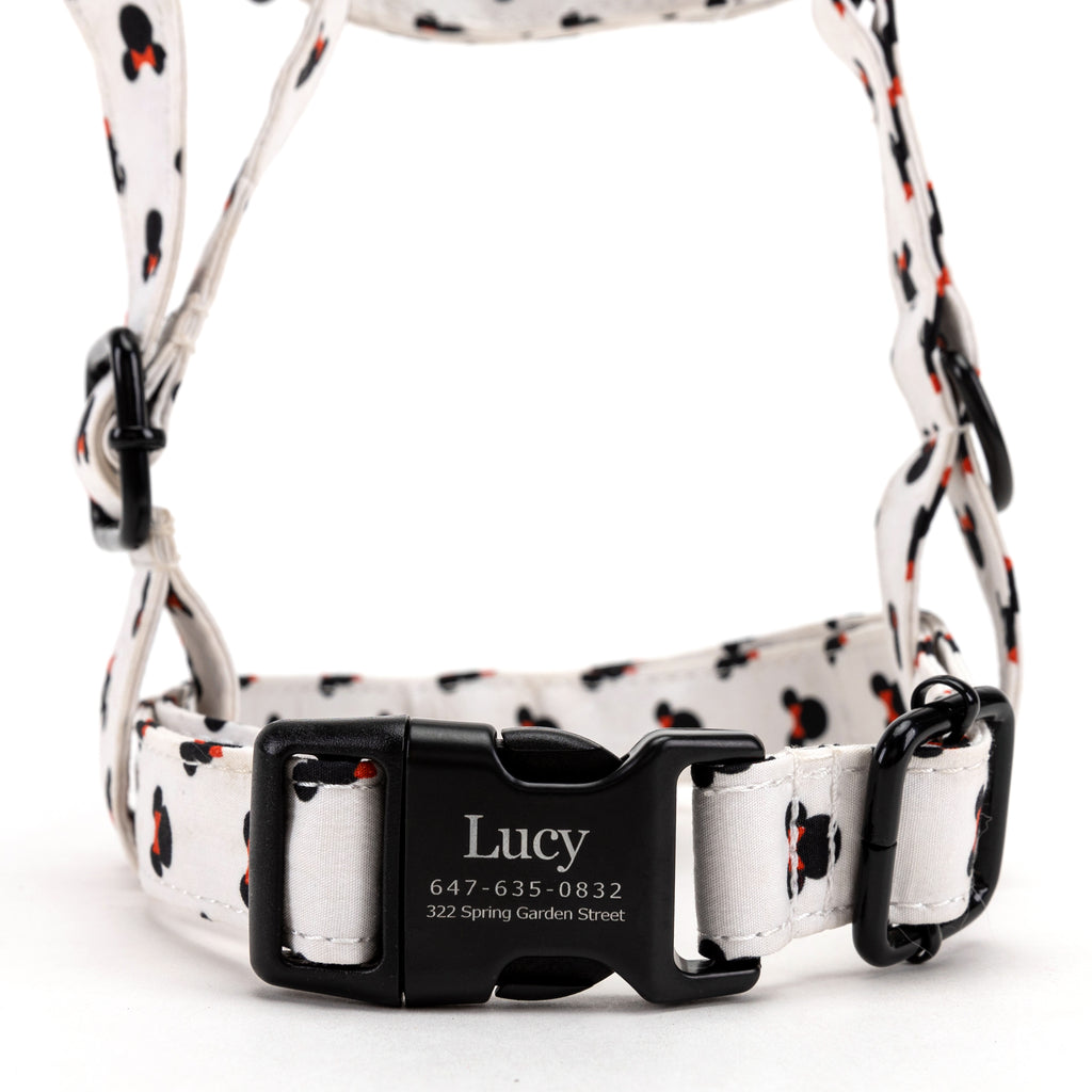 100% Cotton Adjustable No Pull Dog Harness Minnie front