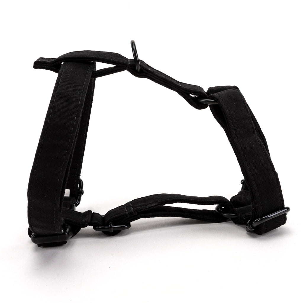 100% Cotton Adjustable No Pull Dog Harness Black main