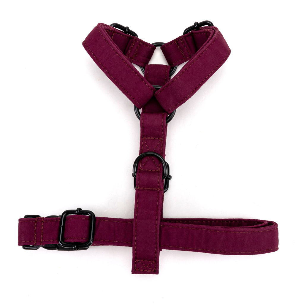 100% Cotton Adjustable No Pull Dog Harness  Wine bottom