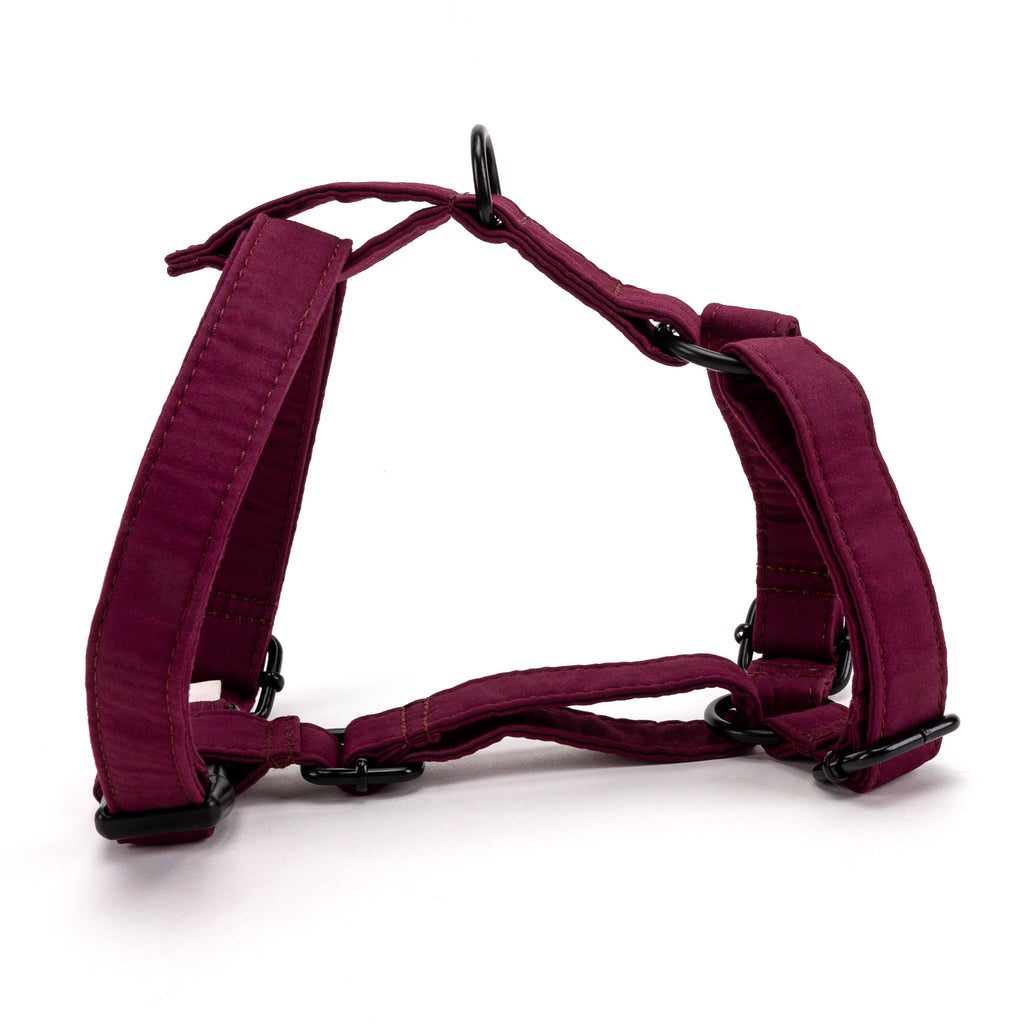 100% Cotton Adjustable No Pull Dog Harness  Wine main
