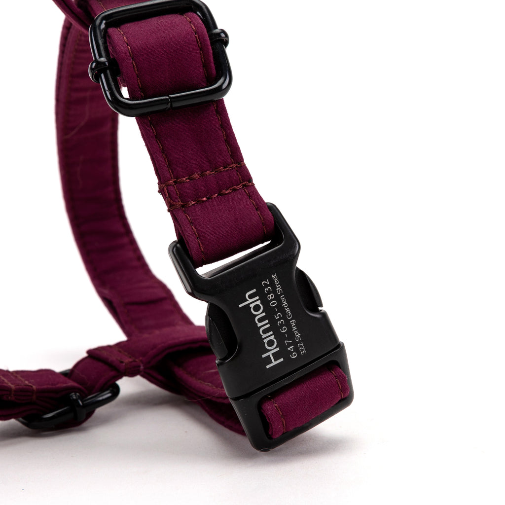 100% Cotton Adjustable No Pull Dog Harness  Wine detail