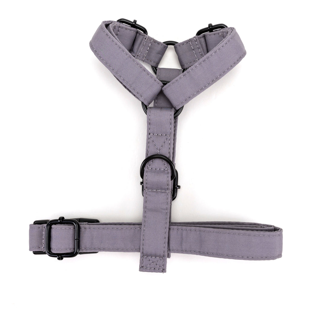 100% Cotton Adjustable No Pull Dog Harness Light Grey BOTTOM