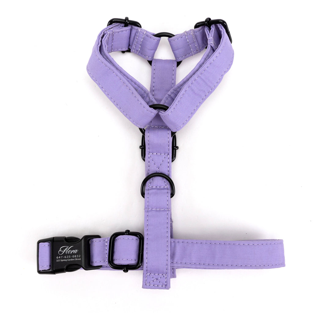 100% Cotton Adjustable No Pull Dog Harness Lavender TOP