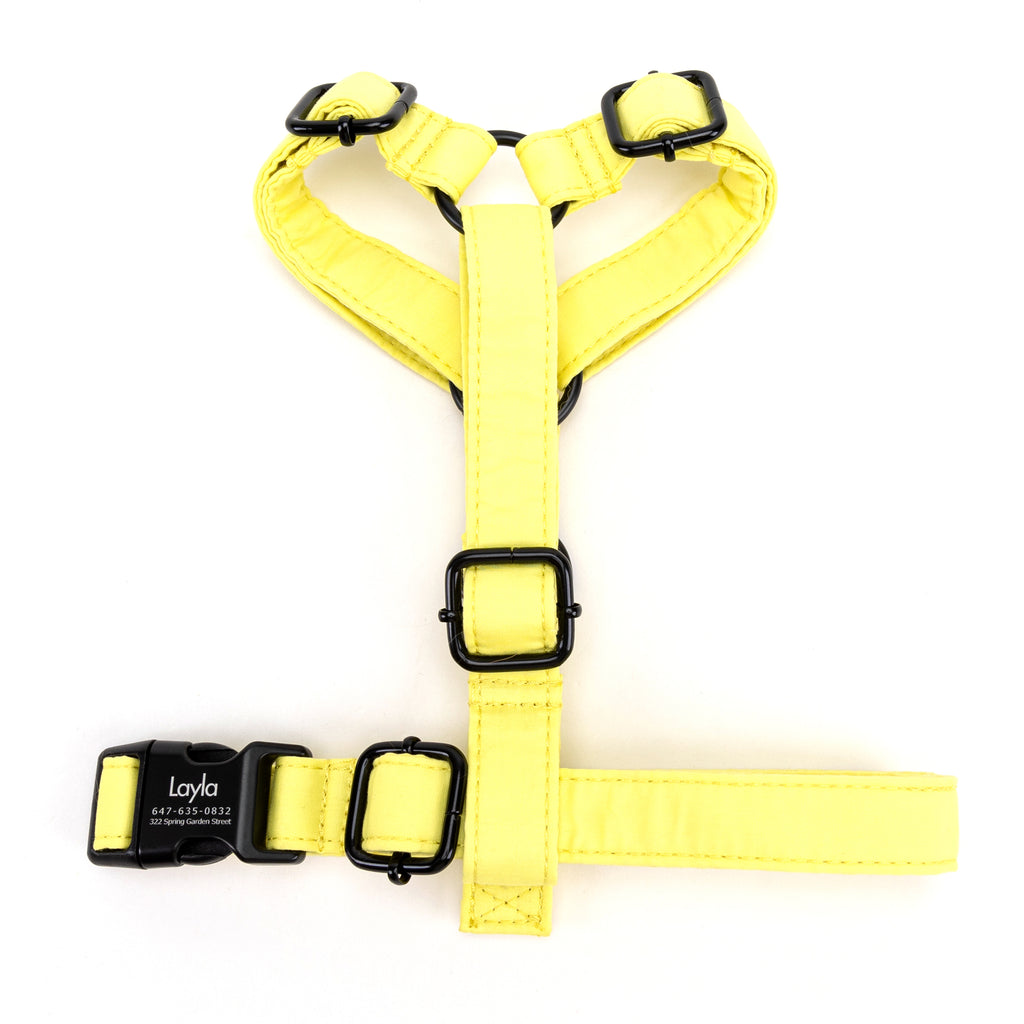 100% Cotton Adjustable No Pull Dog Harness Lemon TOP