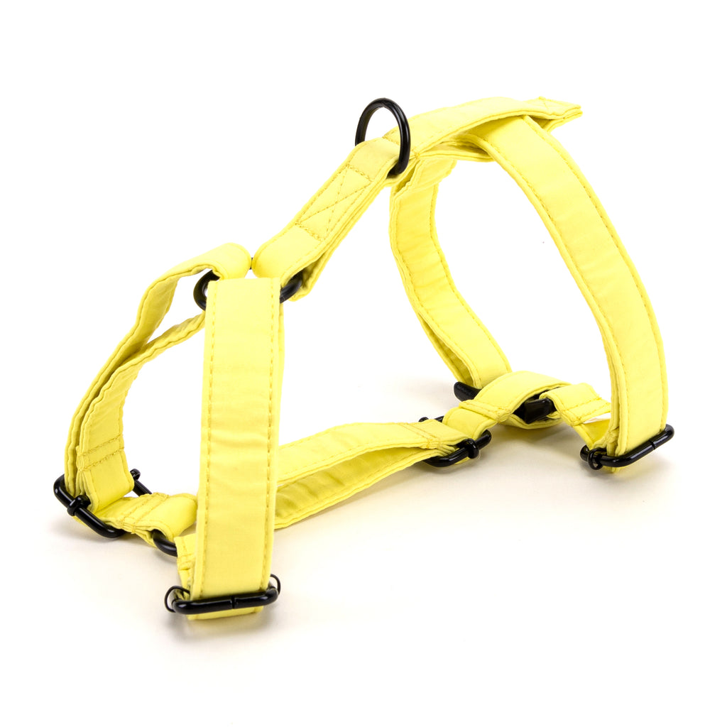 100% Cotton Adjustable No Pull Dog Harness Lemon SIDE