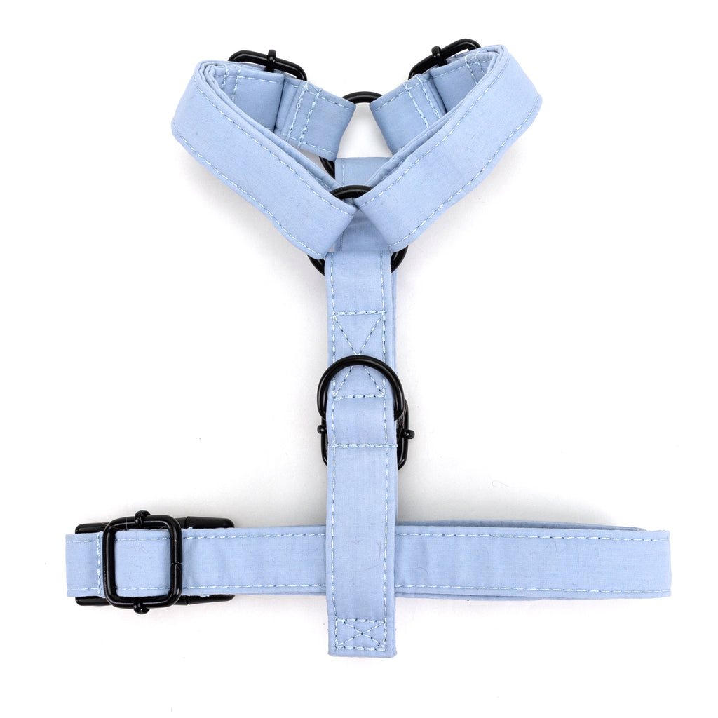 100% Cotton Adjustable No Pull Dog Harness Blue BOTTOM