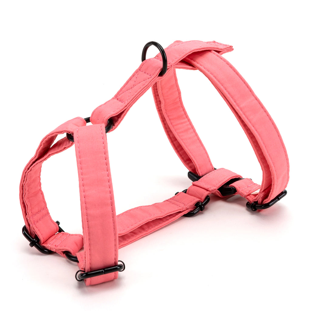 100% Cotton Adjustable No Pull Dog Harness Coral SIDE