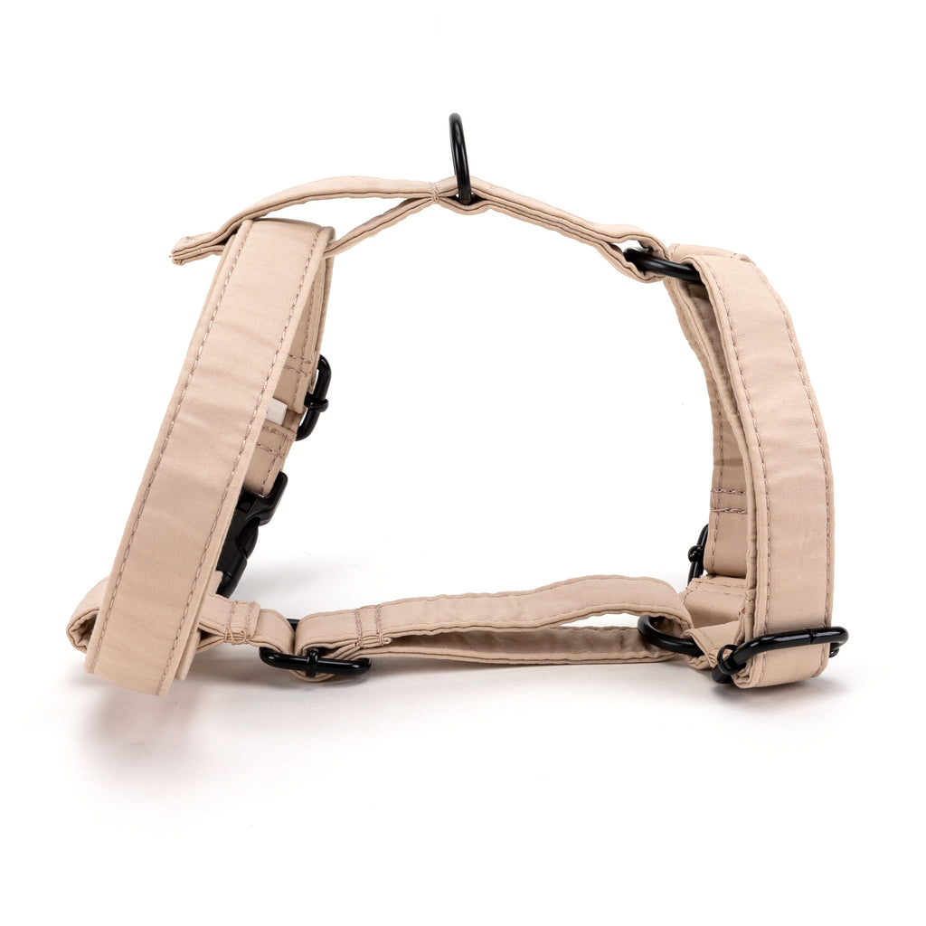100% Cotton Adjustable No Pull Dog Harness Beige MAIN