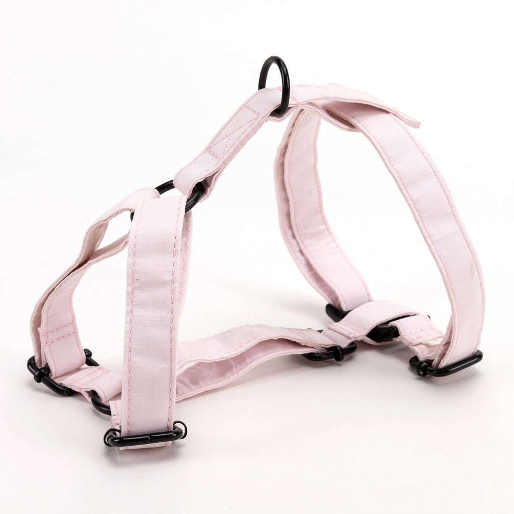 100% Cotton Adjustable No Pull Dog Harness Pink SIDE