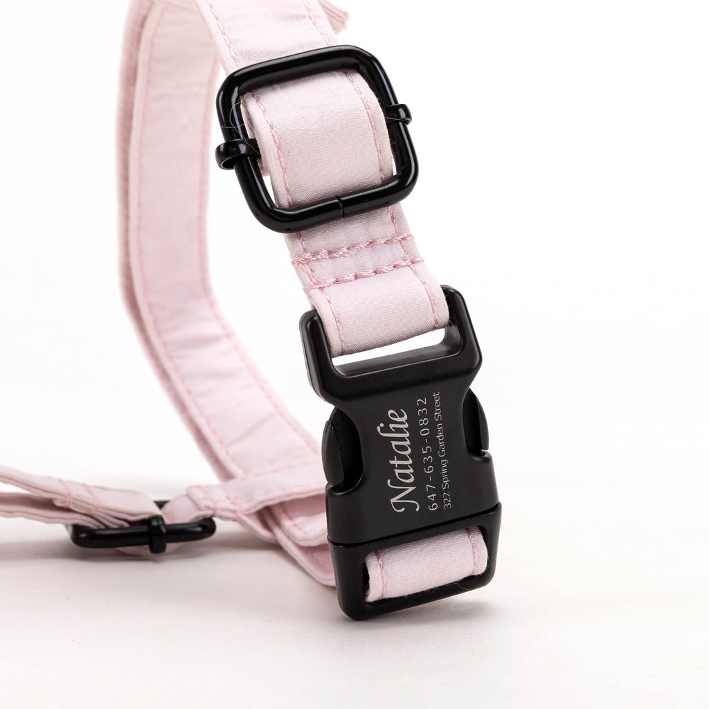 100% Cotton Adjustable No Pull Dog Harness Pink BUCKLE
