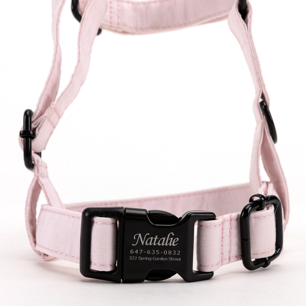 100% Cotton Adjustable No Pull Dog Harness Pink FRONT